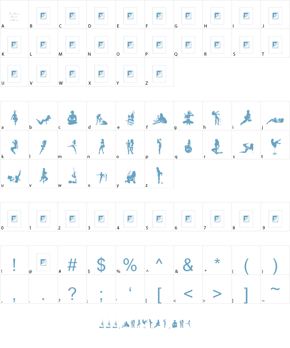 Sexy Silouette Stencils Font Character